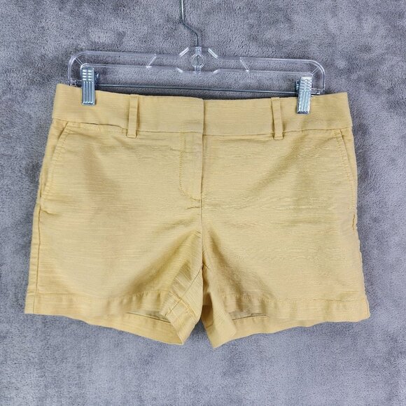 Women's Yellow Ann Taylor LOFT Shorts 4" Inseam Med Rise Size 4 - Picture 2 of 10